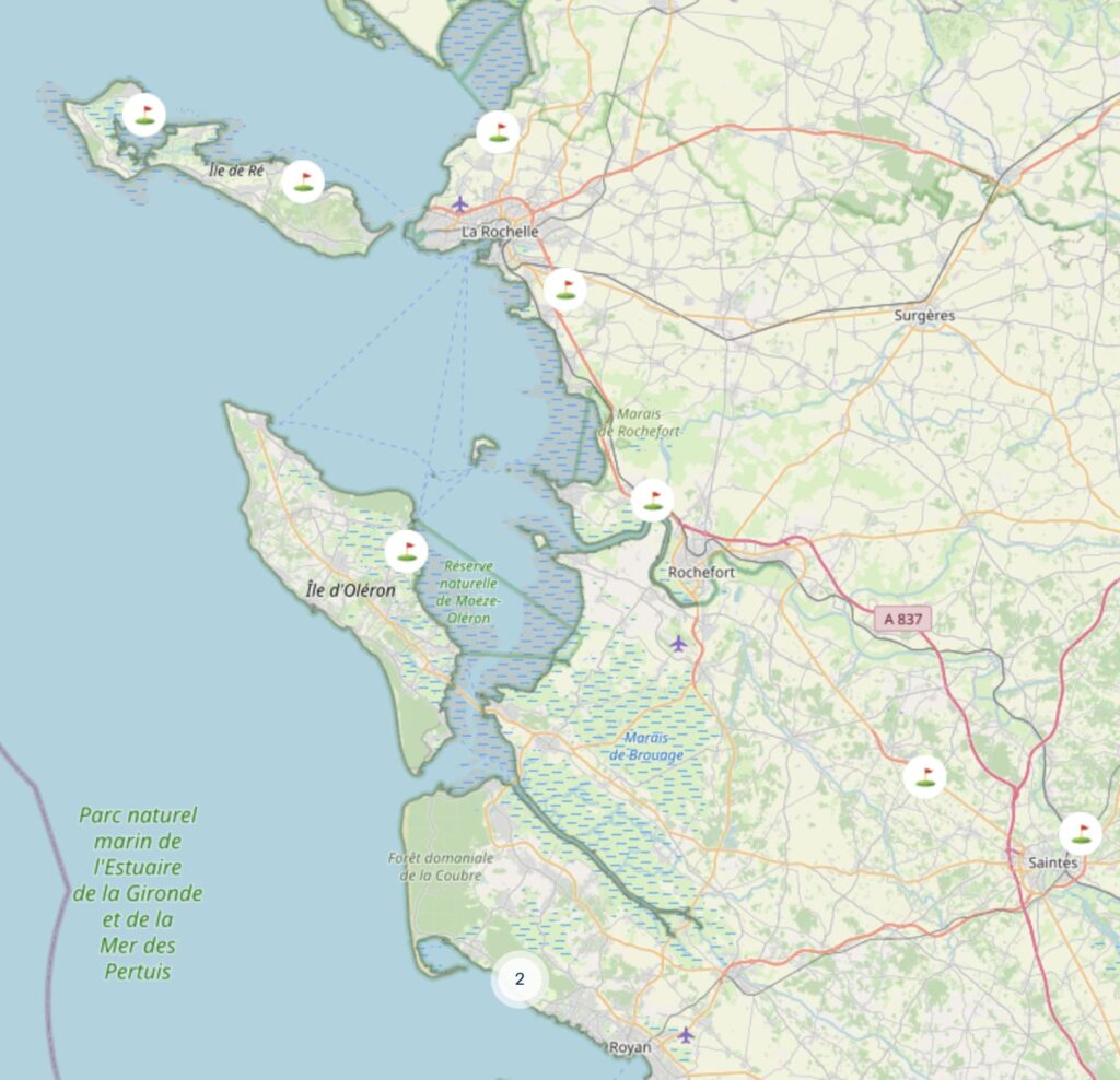Sports carte des golfs - La Maison d'Yvonne